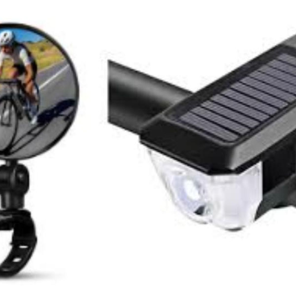 GENERICO - KIT ESPEJO PARA CICLISTA +LUZ DELANRTERA CON CLÁXON