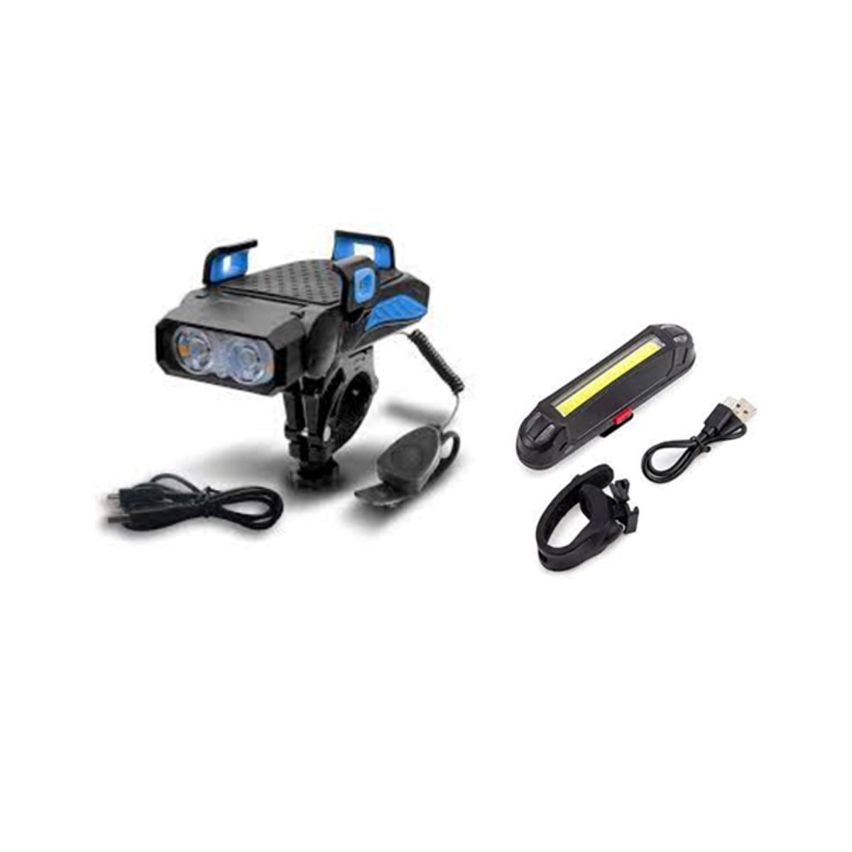 GENERICO - KIT LUZ DELANTERA 4 EN 2  DE 500LM+ LUZ POSTERIOR DE 100LM