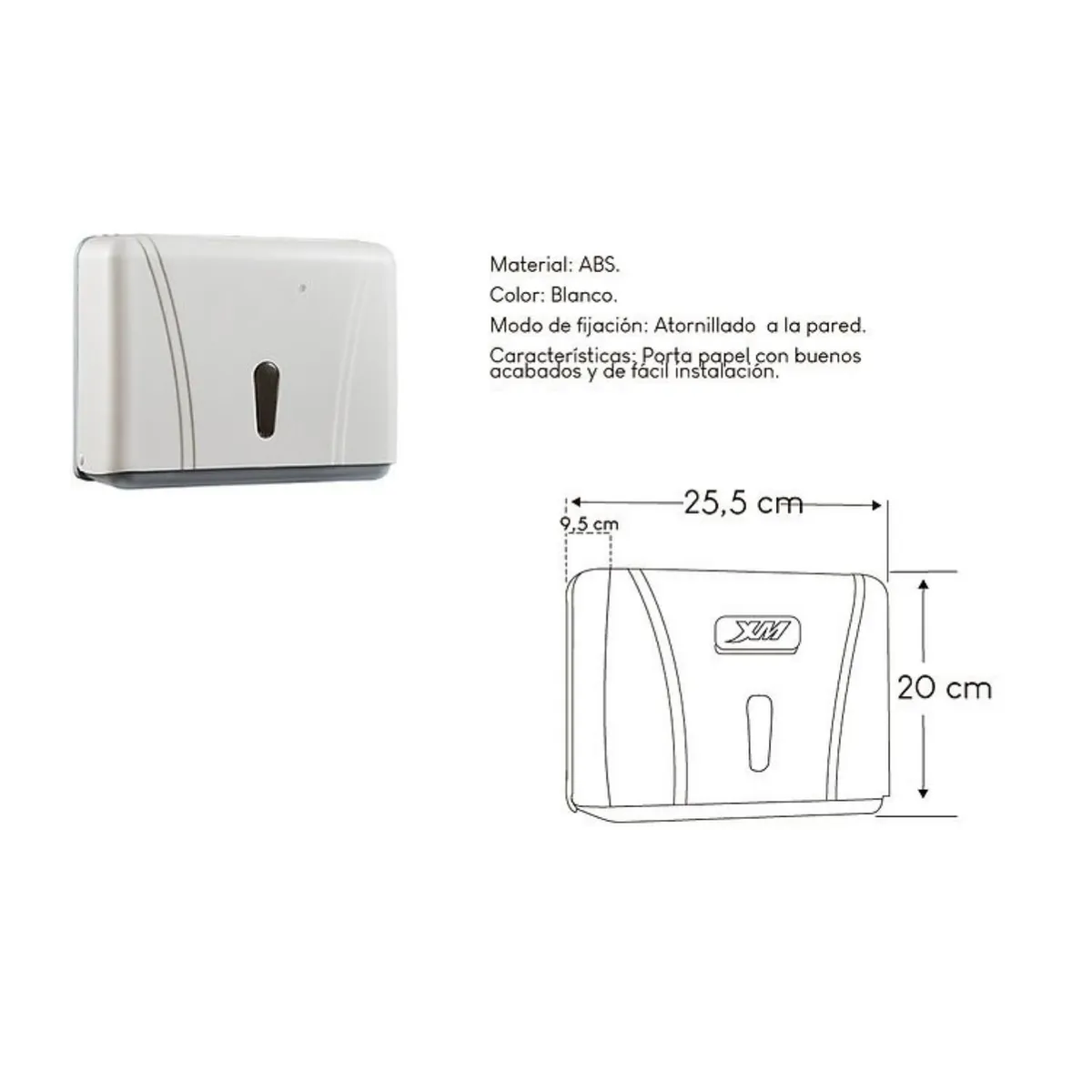 GENERICO - Dispensador para Papel Interfoliado ADB6215 Plástico ABS