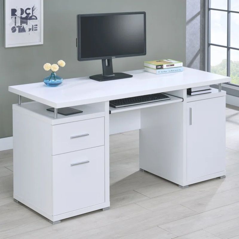 R&R MUEBLES - Escritorio Moderno Momochi Blanco R&R MUEBLES