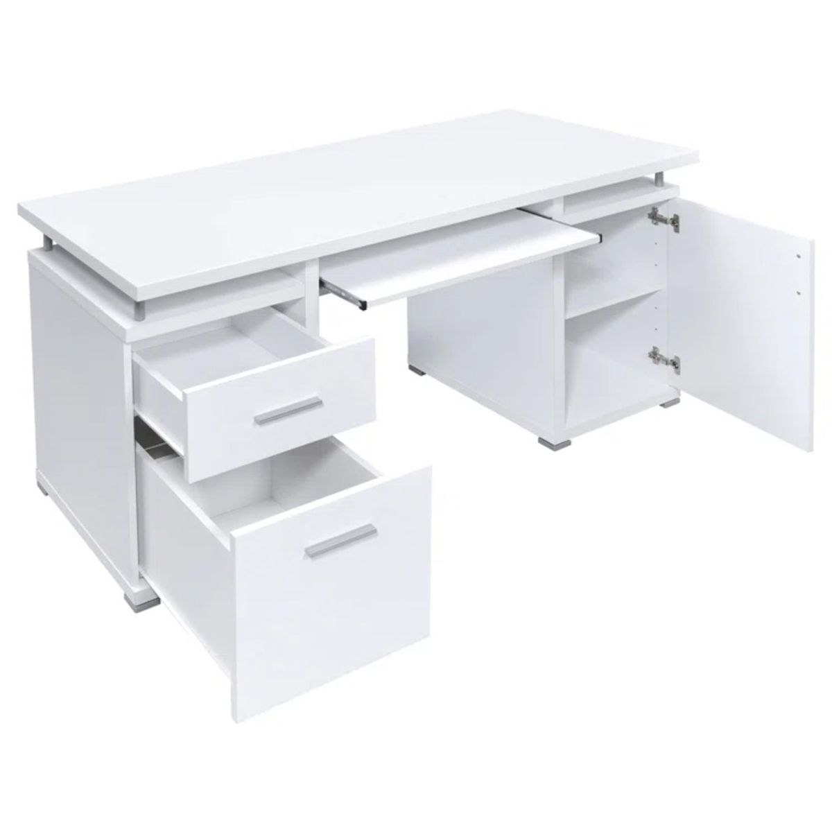 R&R MUEBLES - Escritorio Moderno Momochi Blanco R&R MUEBLES