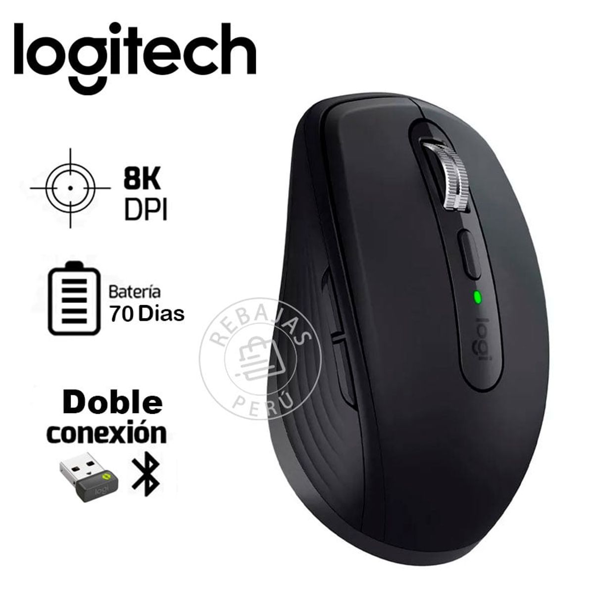 LOGITECH - Mouse Logitech B2B Mx Anywhere 3s Bluetooth Inalámbrico Usb