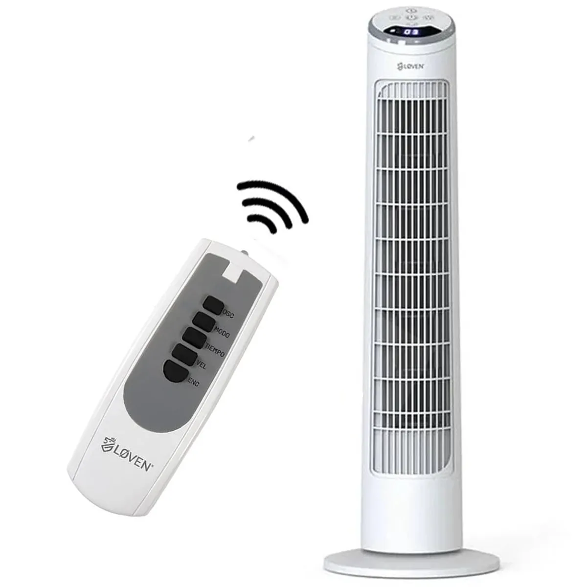 LOVEN - Ventilador de Torre 50 Watts con Control Remoto (29 Pulgadas)
