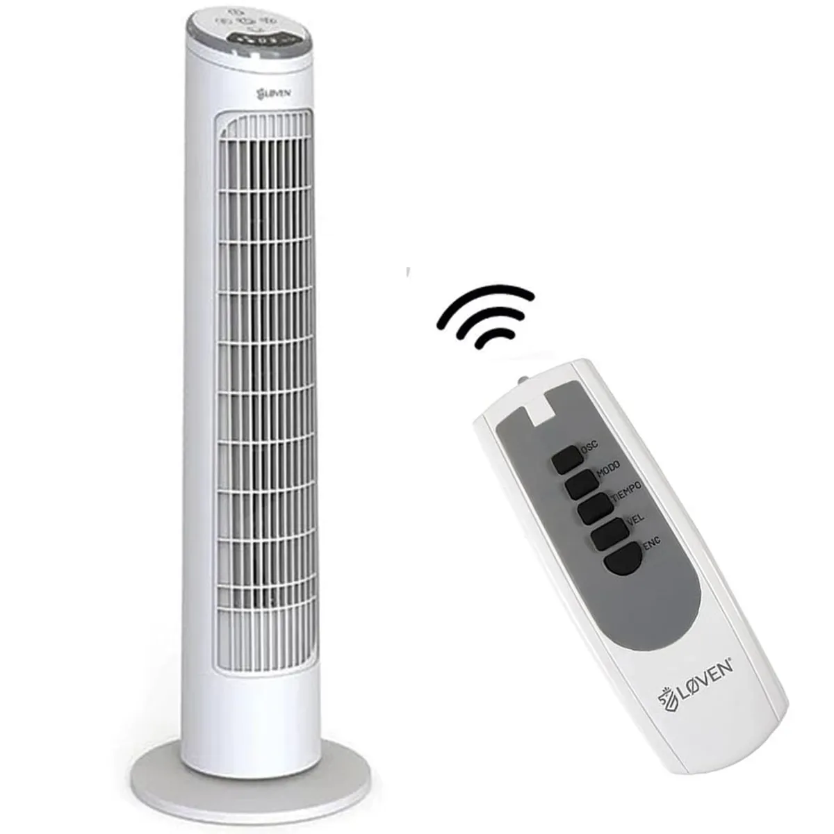 LOVEN - Ventilador de Torre 50 Watts con Control Remoto (29 Pulgadas)