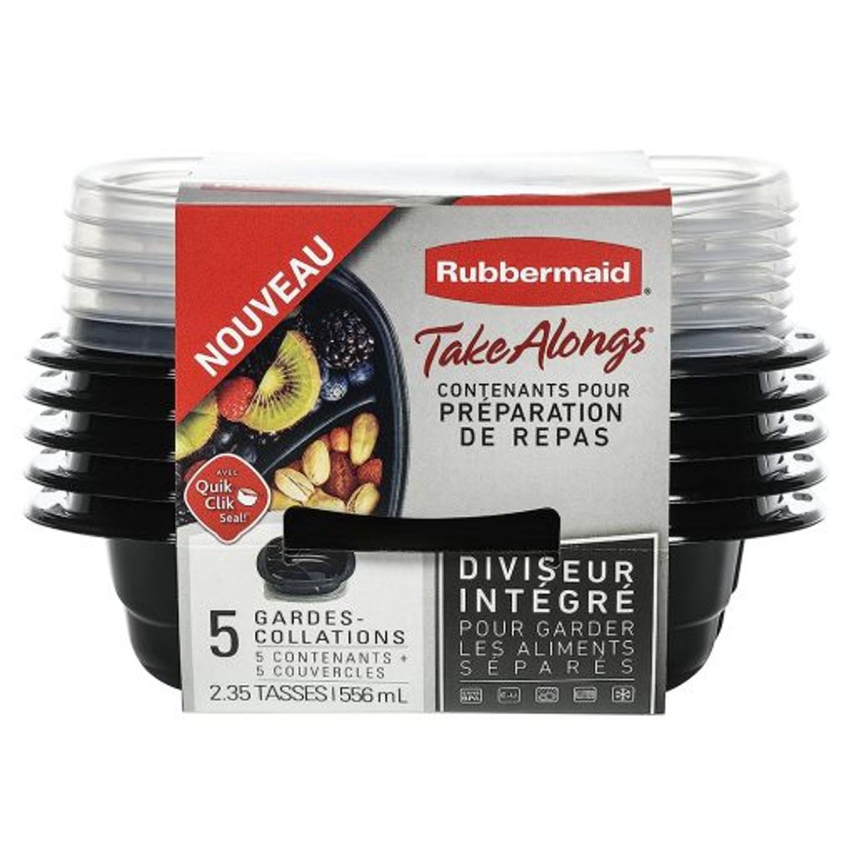 RUBBERMAID - 5 Recipientes para Alimentos 556ml Rubbermaid 2077539