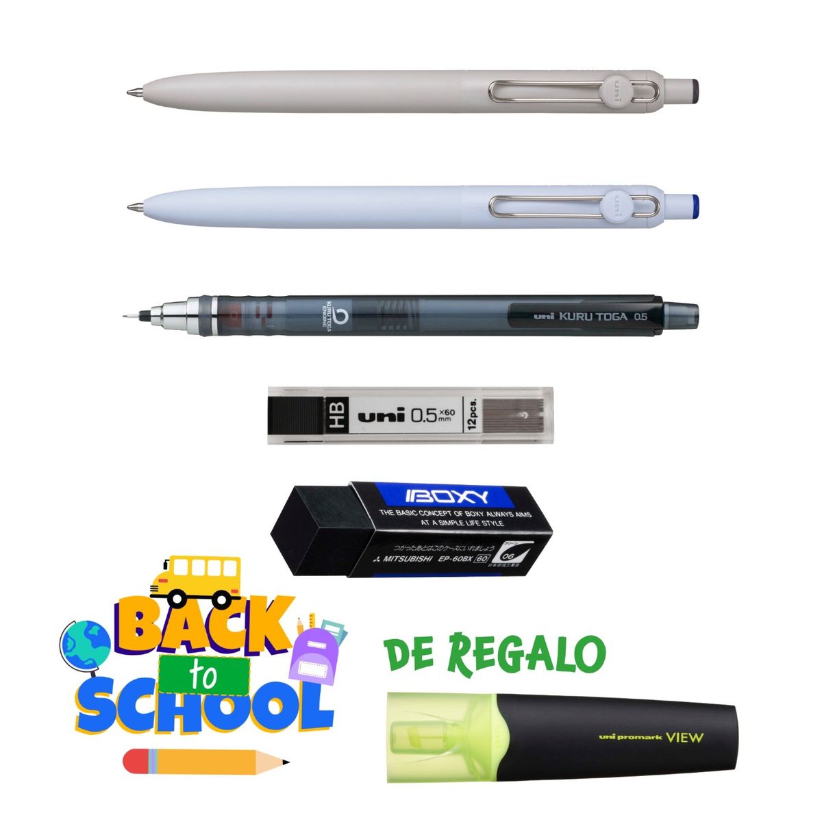 UNI BALL - Pack de Útiles escolares Back to School UNIBALL + Regalo