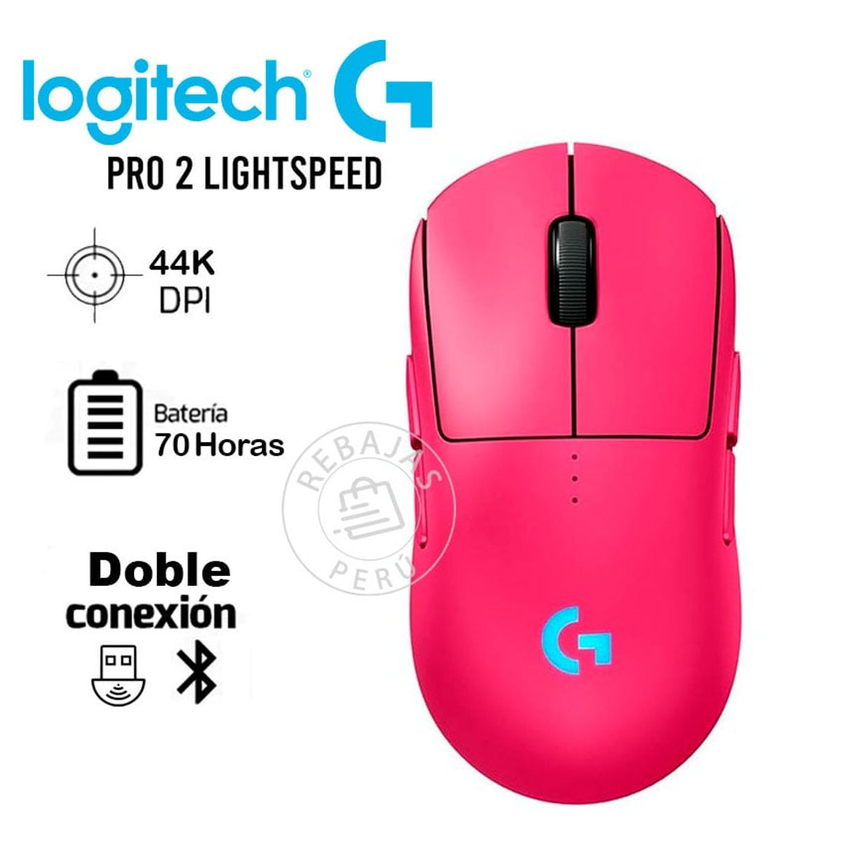 LOGITECH - MOUSE LOGITECH G PRO 2 LIGTHSPEED WIRELESS HERO 2 44K LIGHTFORCE