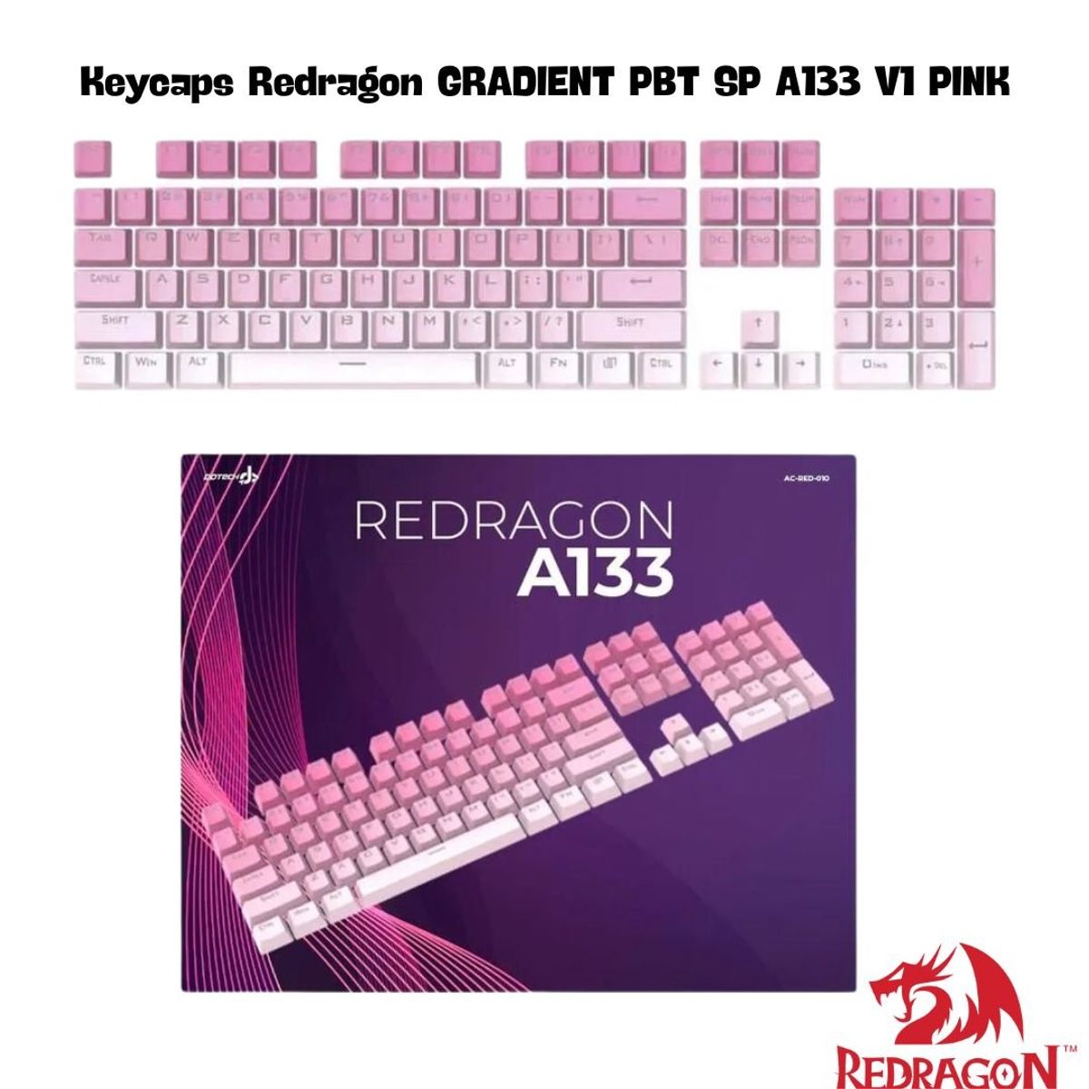 REDRAGON - Keycaps Redragon gradient PBT SP A133 V1 pink