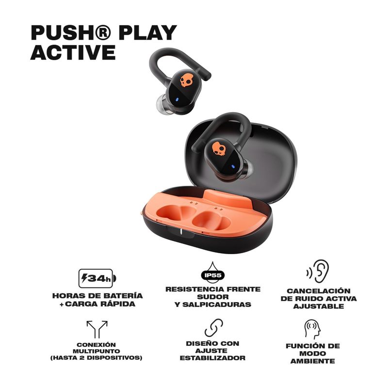 SKULLCANDY - Audífonos Bluetooth Deportivo Skullcandy Push Play Active