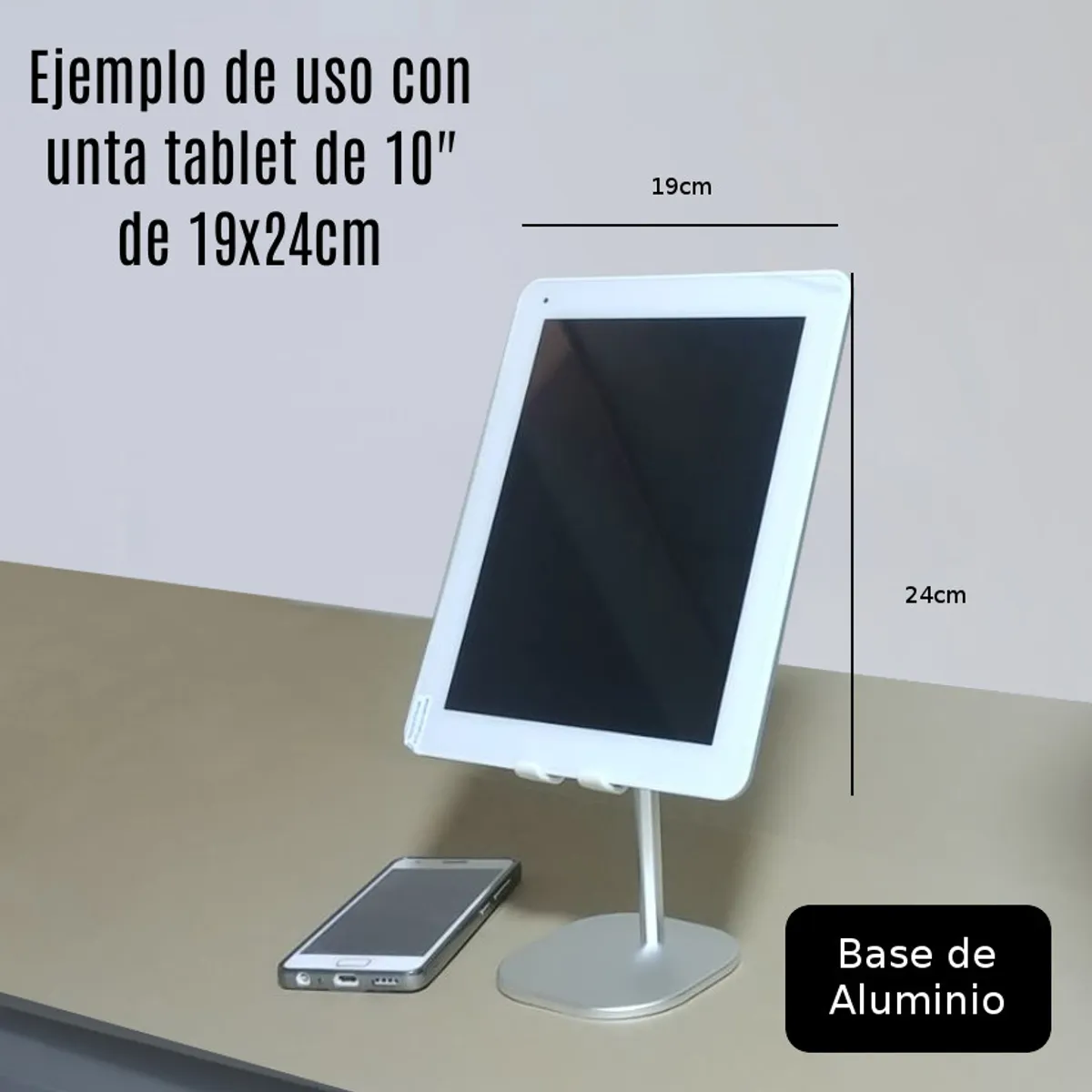 GENERICO - Soporte de escritorio para tablets telefonos celulares regulable
