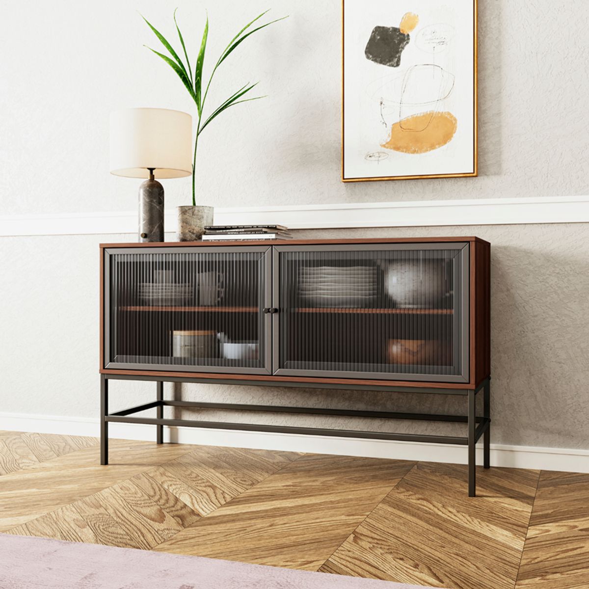 BRV MOVEIS - Recibidor Rowan 81x135x45cm Marrón y Negro