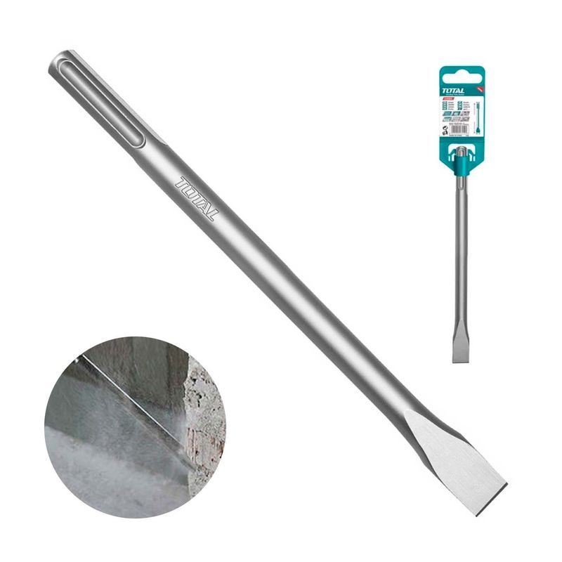 TOTAL TOOLS - CINCEL SDS MAX PUNTA PLANA 18X400X25MM TOTAL CONCRETO PERFORACIÓN