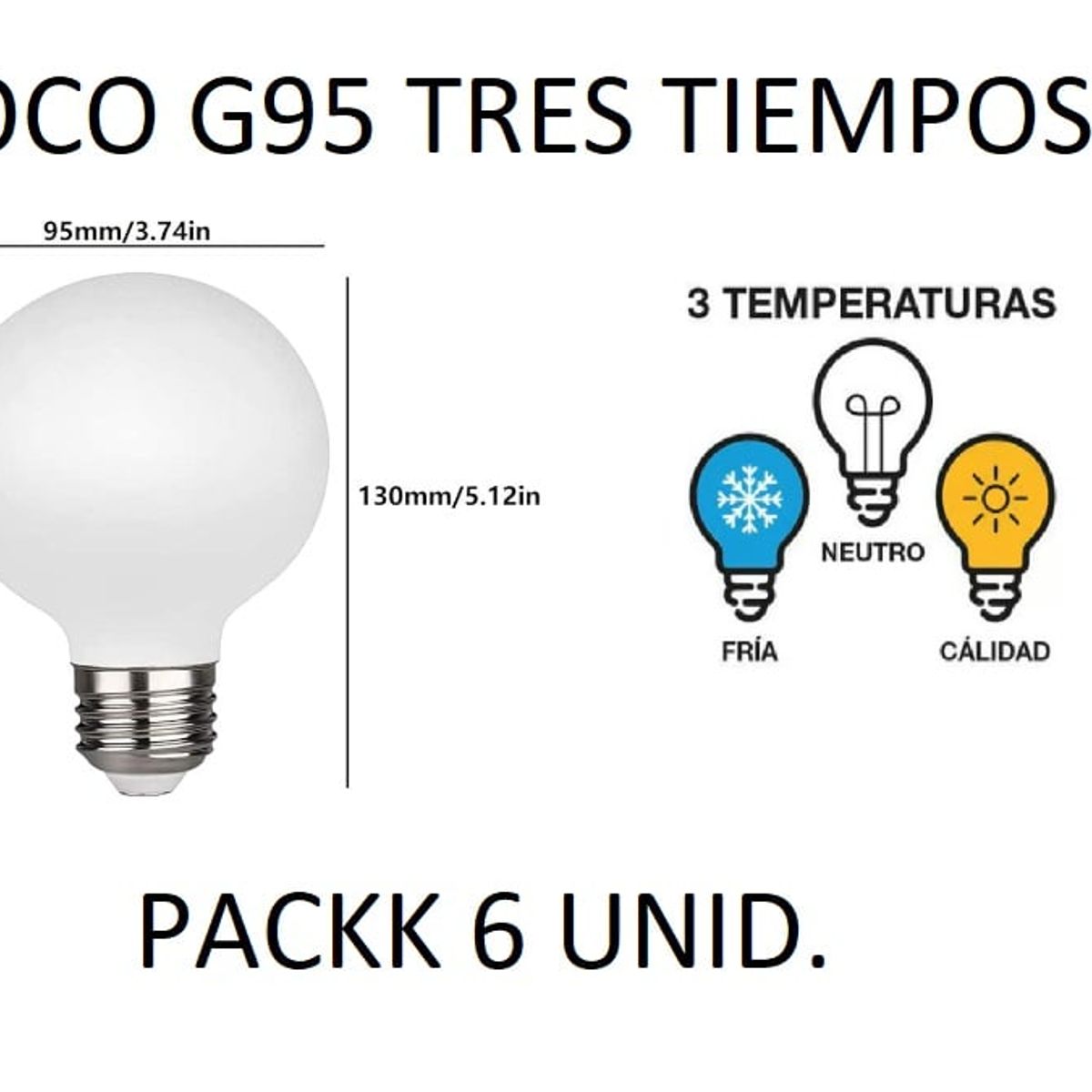 GENERICO - FOCO TRICOLOR TRES TIEMPOS PACKK POR 6