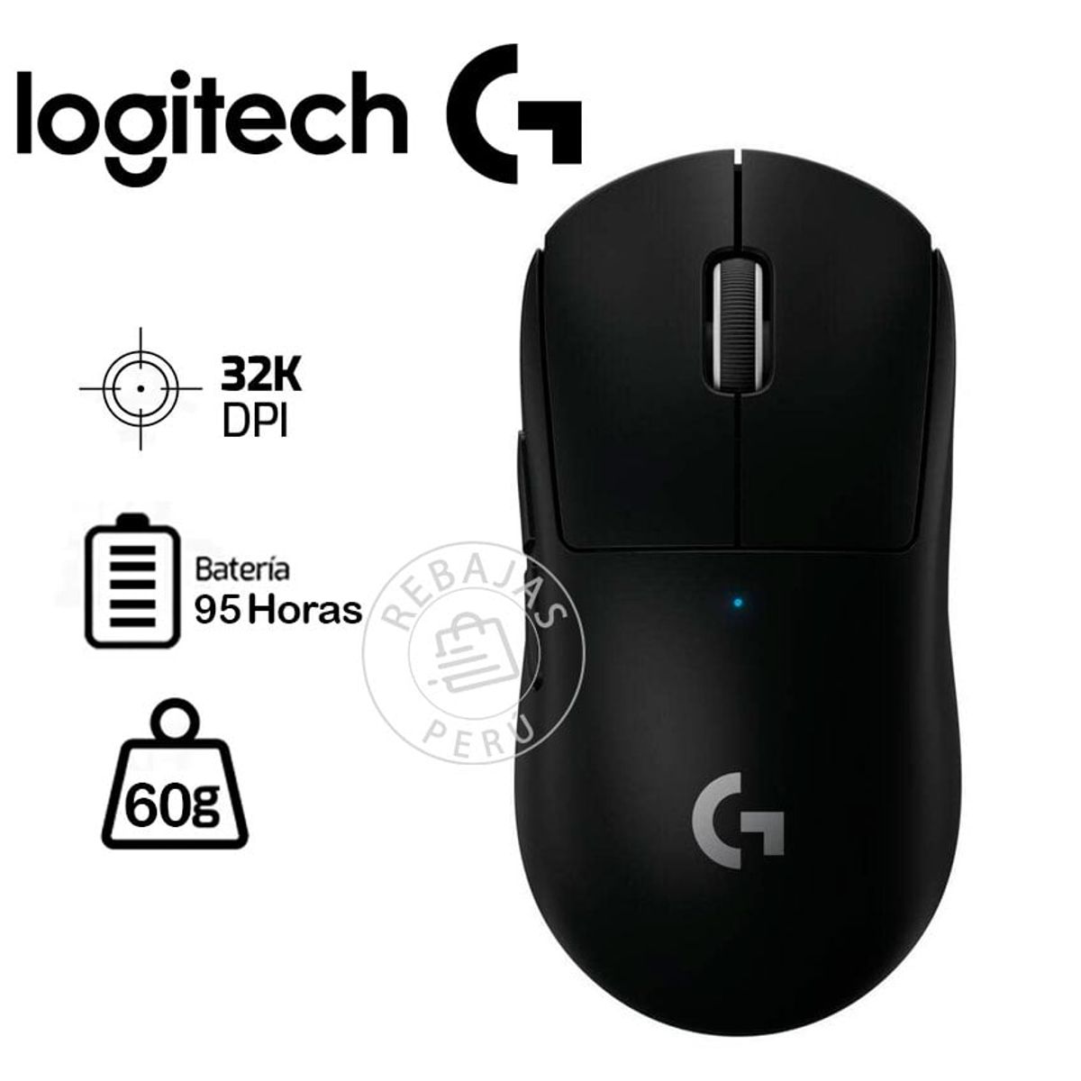 LOGITECH - Logitech G Pro X Superlight 2 Wireless – 44K DPI, RGB LIGHTSYNC Negro