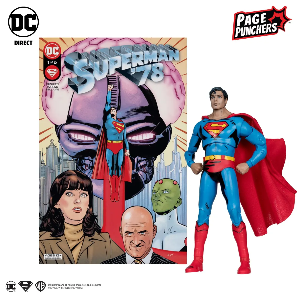 MCFARLANE TOYS - Superman 1978 Incluye Comic DC Page Punchers Mcfarlane