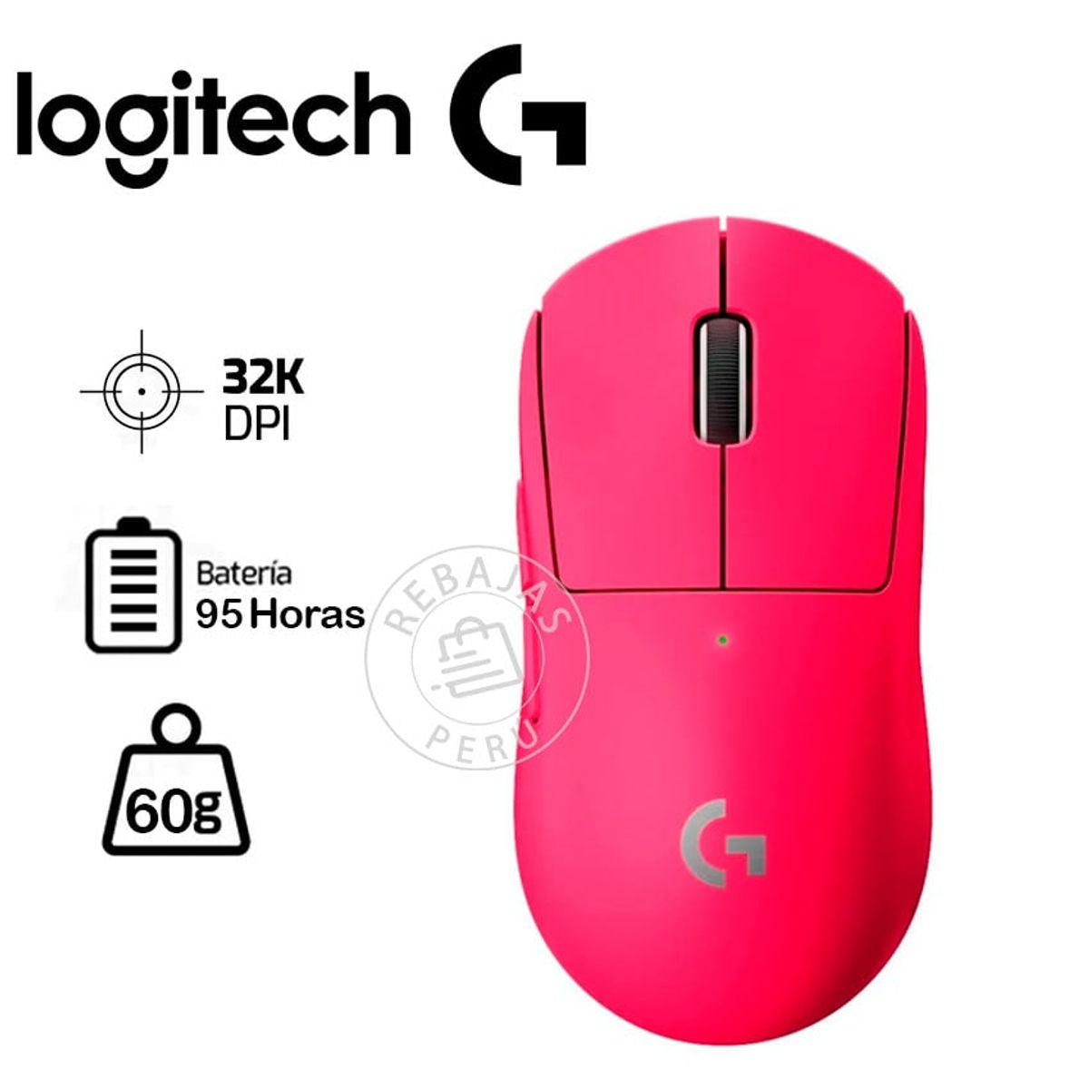 LOGITECH - Mouse Gamer Logitech G Pro X Super Light 2 Wireless Magenta