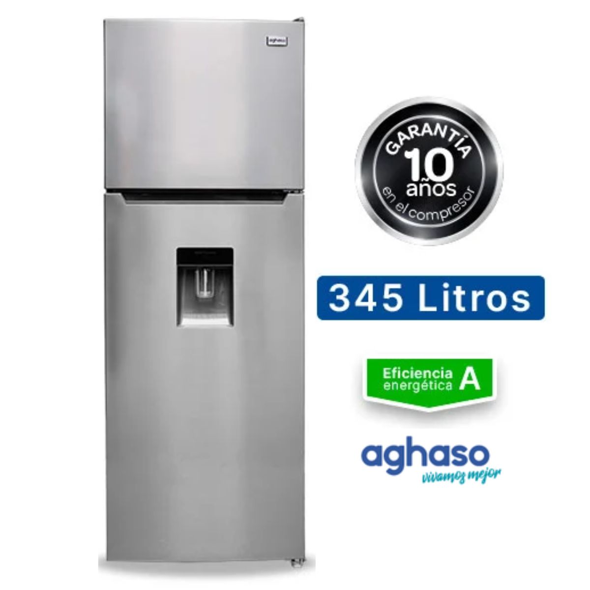 AGHASO - REFRIGERADORA AGHASO C-DISPENSADOR 345 LITROS REFR-AGH07