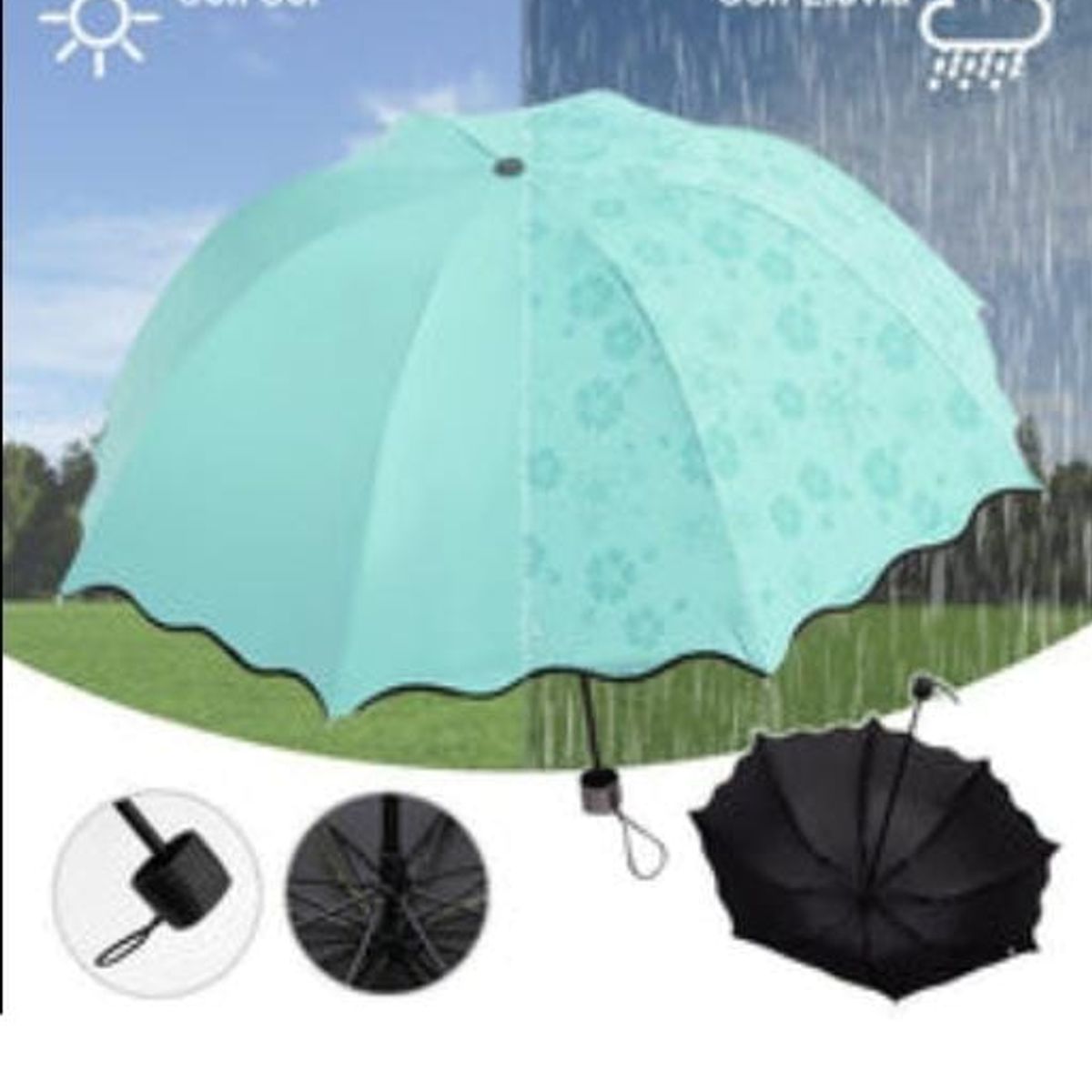 GENERICO - Sombrilla Mágica Cambia Color Agua Protección Filtro UV