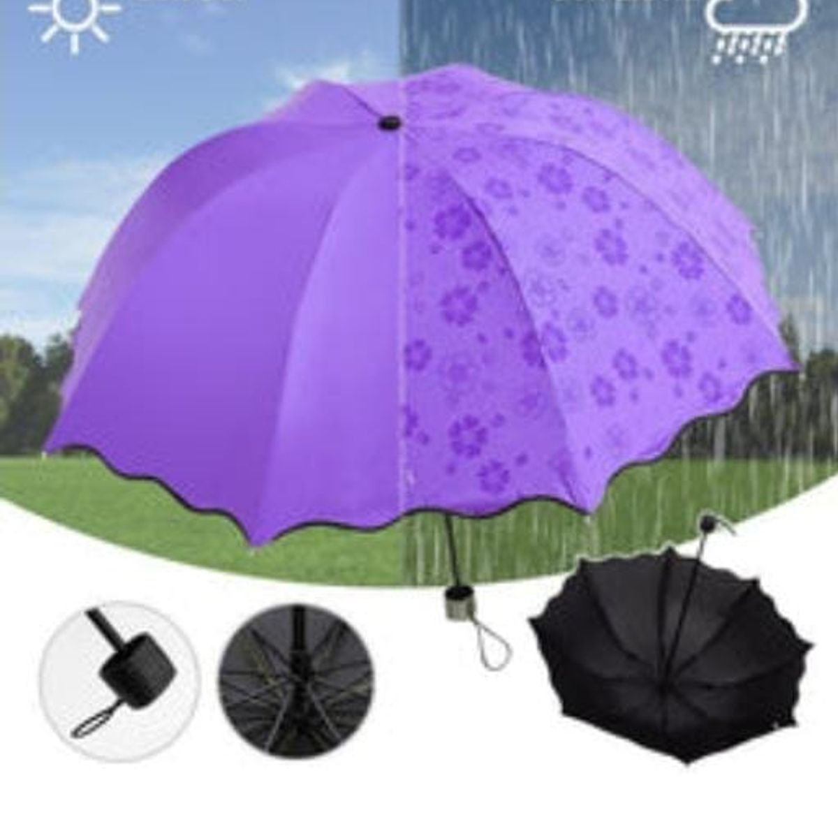 GENERICO - Sombrilla Mágica Cambia Color Agua Protección Filtro UV