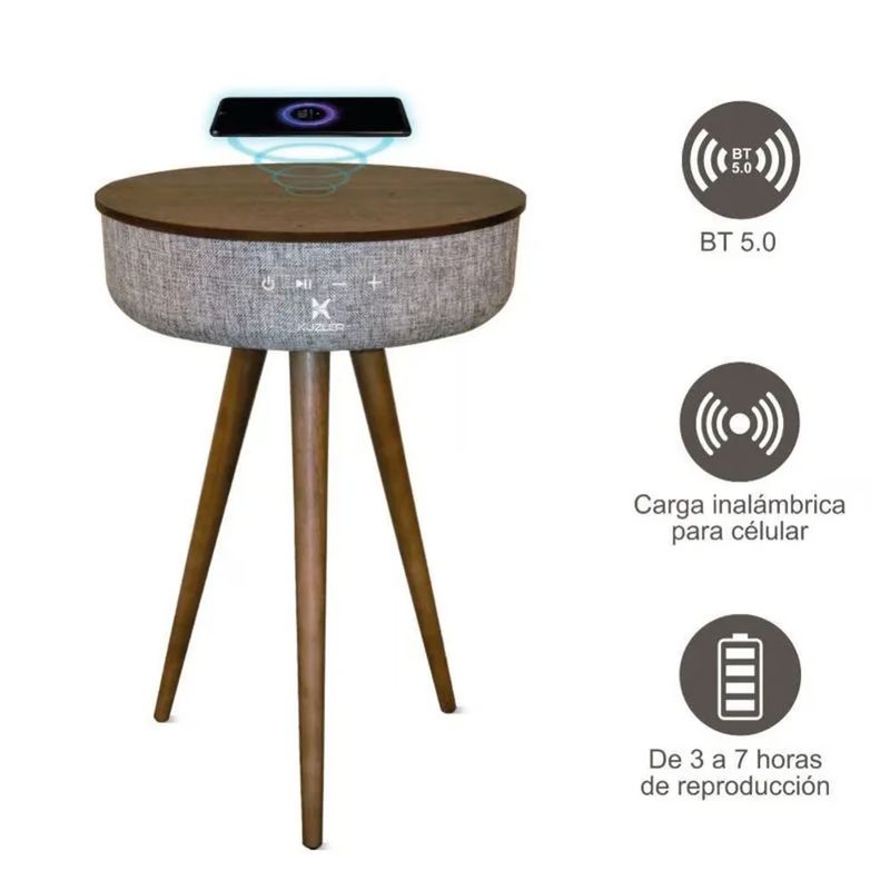GENERICO - Mesa Decorativa Kuzler Parlante y Carga Inalámbrica