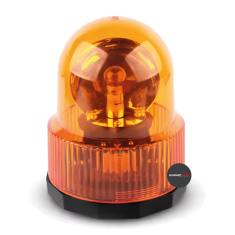 JET - Circulina Ámbar Luz De Advertencia Redonda Rotativa 12V