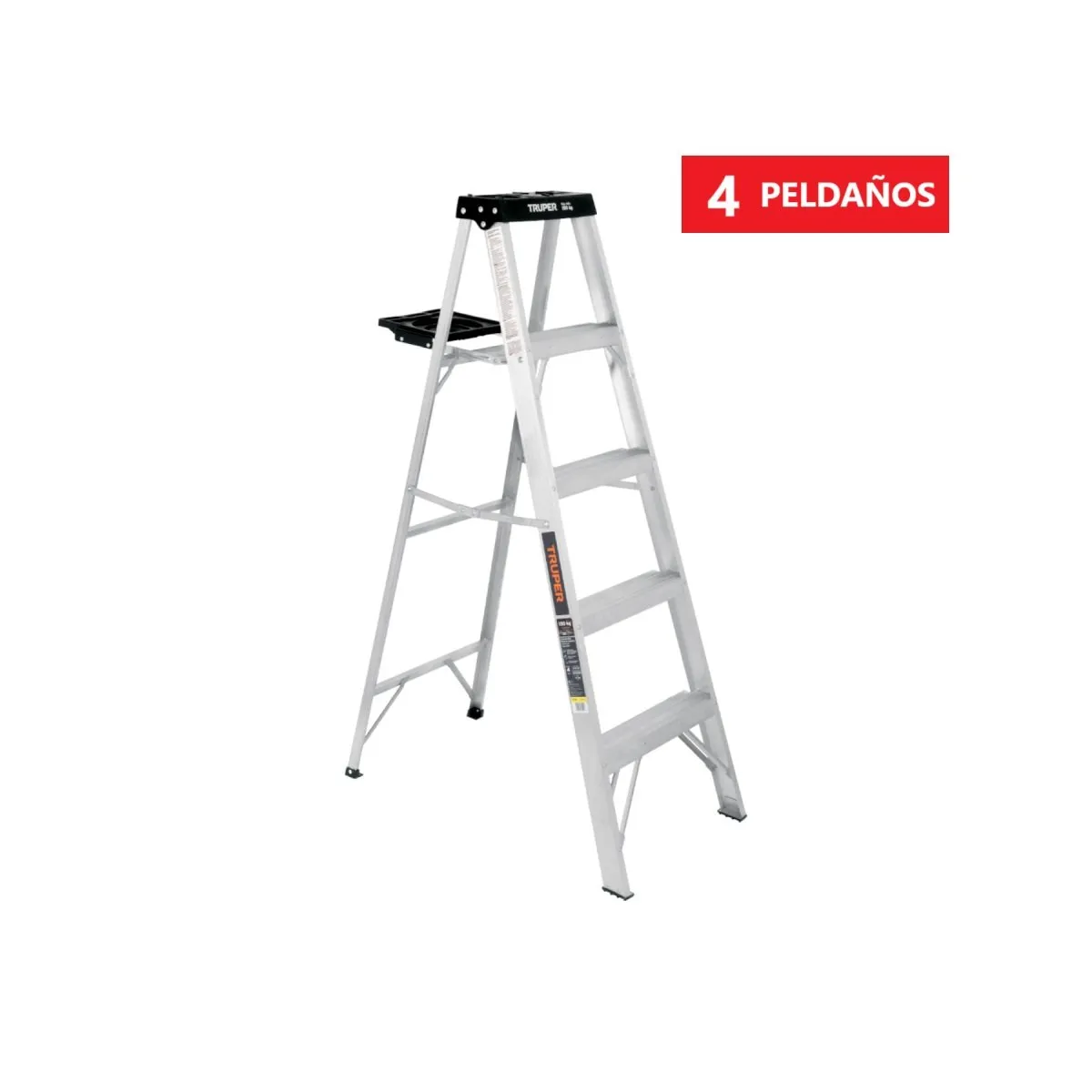 TRUPER - Escalera Tijera de Aluminio 4 Peldaños Soporta 150 kg TRUPER