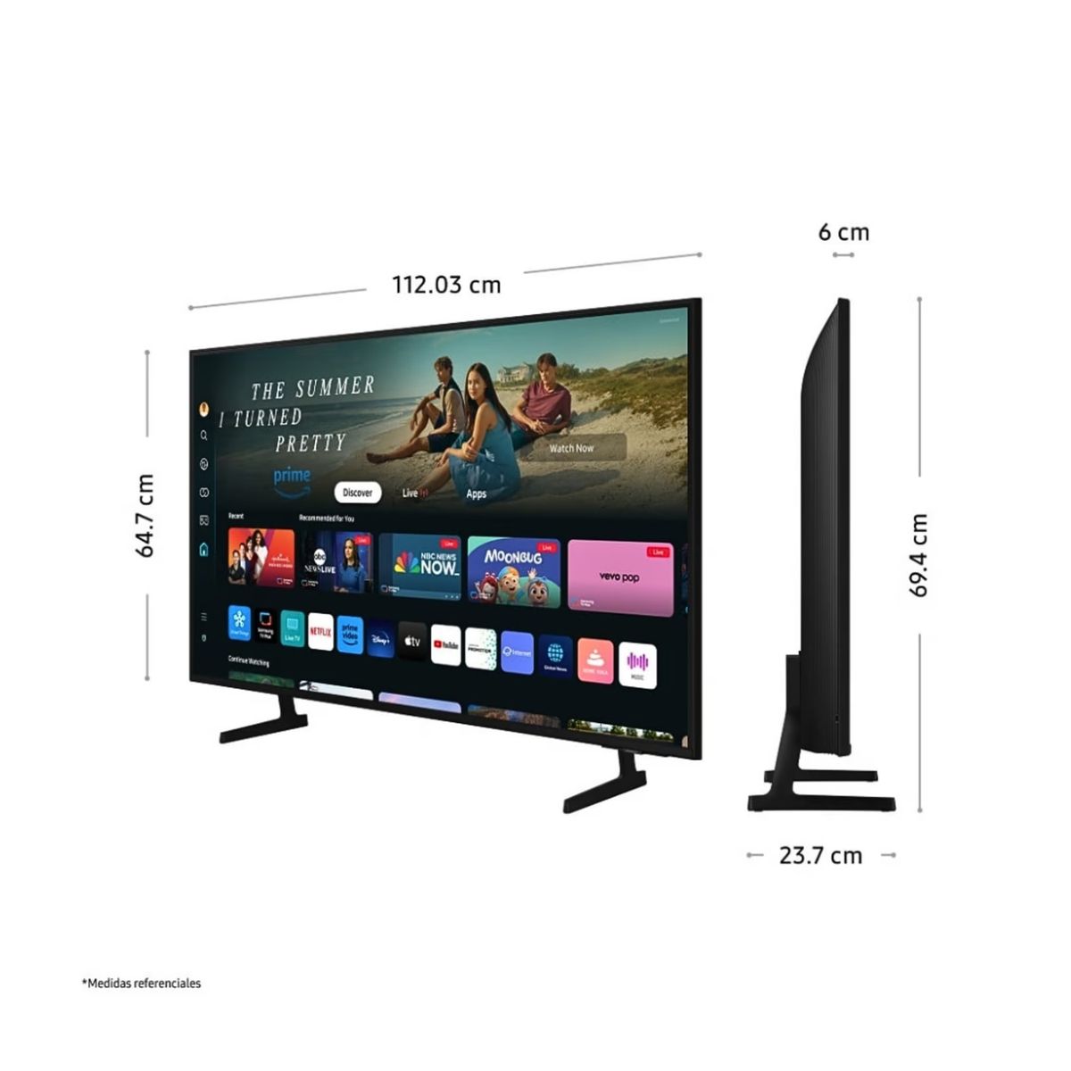SAMSUNG - Televisor Samsung 50 Pulgadas Crystal UHD 4K Tizen OS UN50DU7000G + Antena Digital (2024)