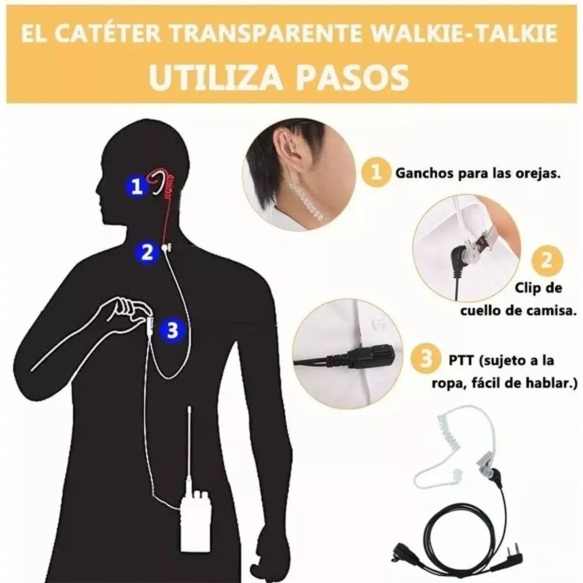 SANC - 02 Radio Walkie Talkie Seguridad + 02 Audifono Microfono Tactico.