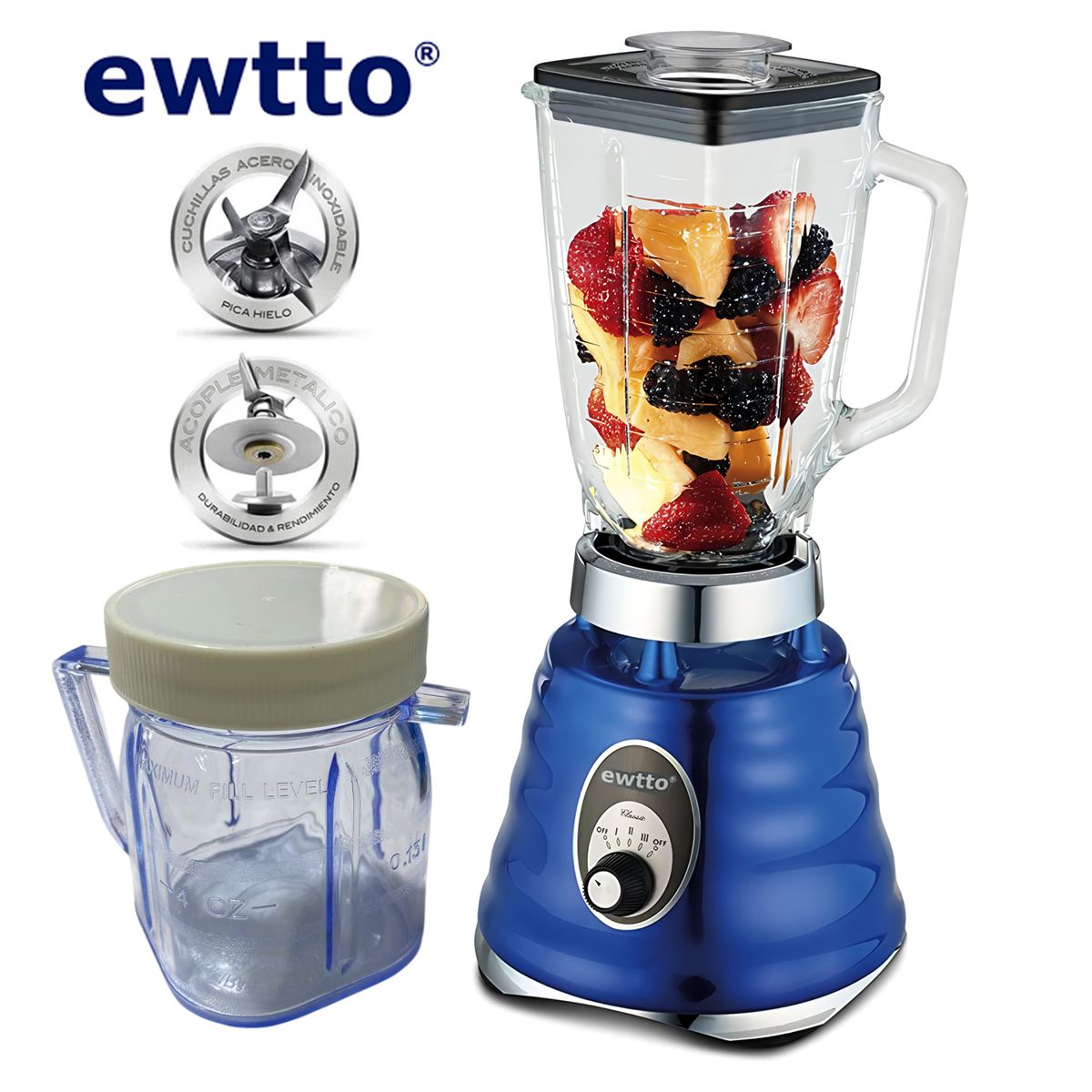 EWTTO - Licuadora Ewtto Clásica 3 velocidades 600w ET-Y3448-A