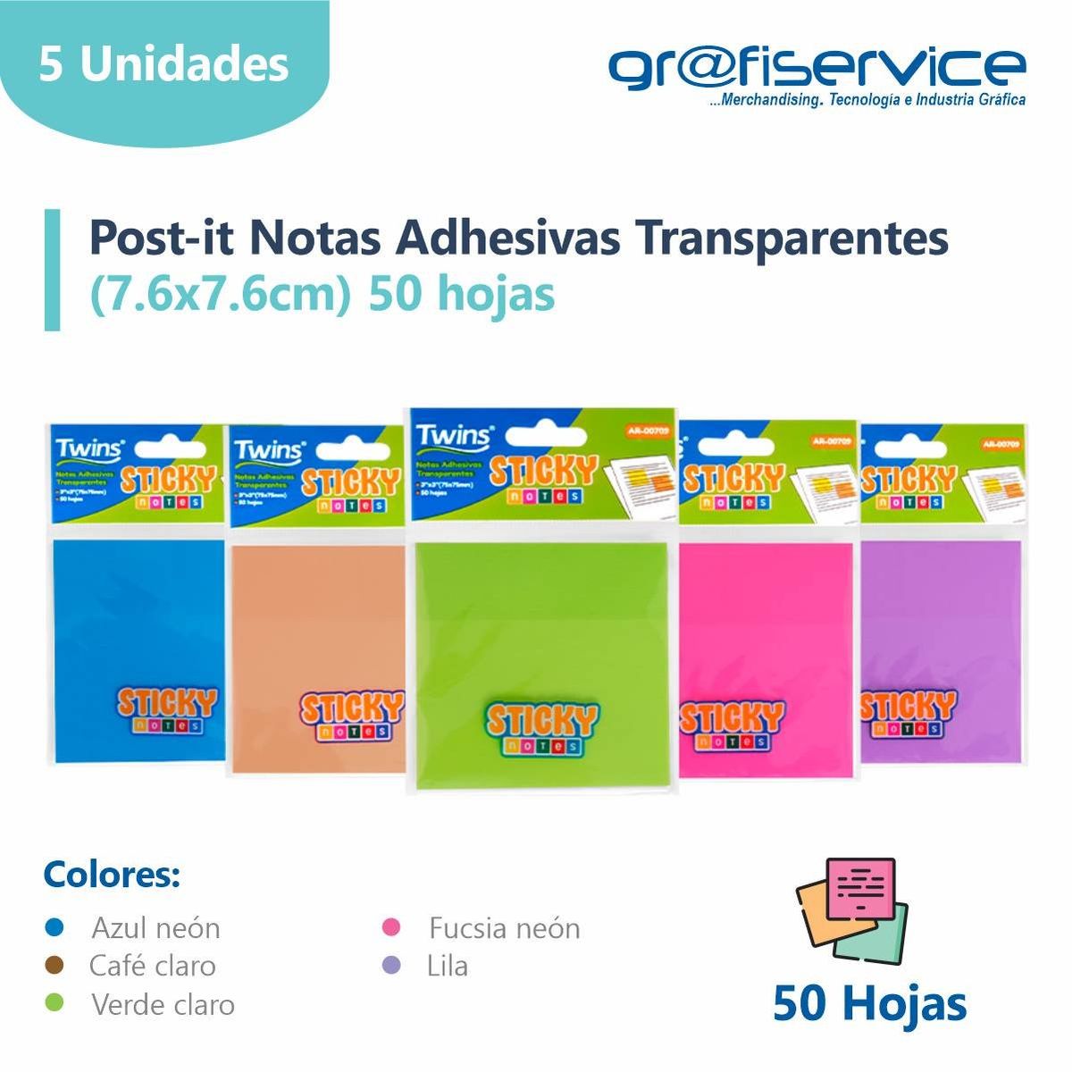 GENERICO - Post It Transparentes Notas Adhesivas 250 hojas