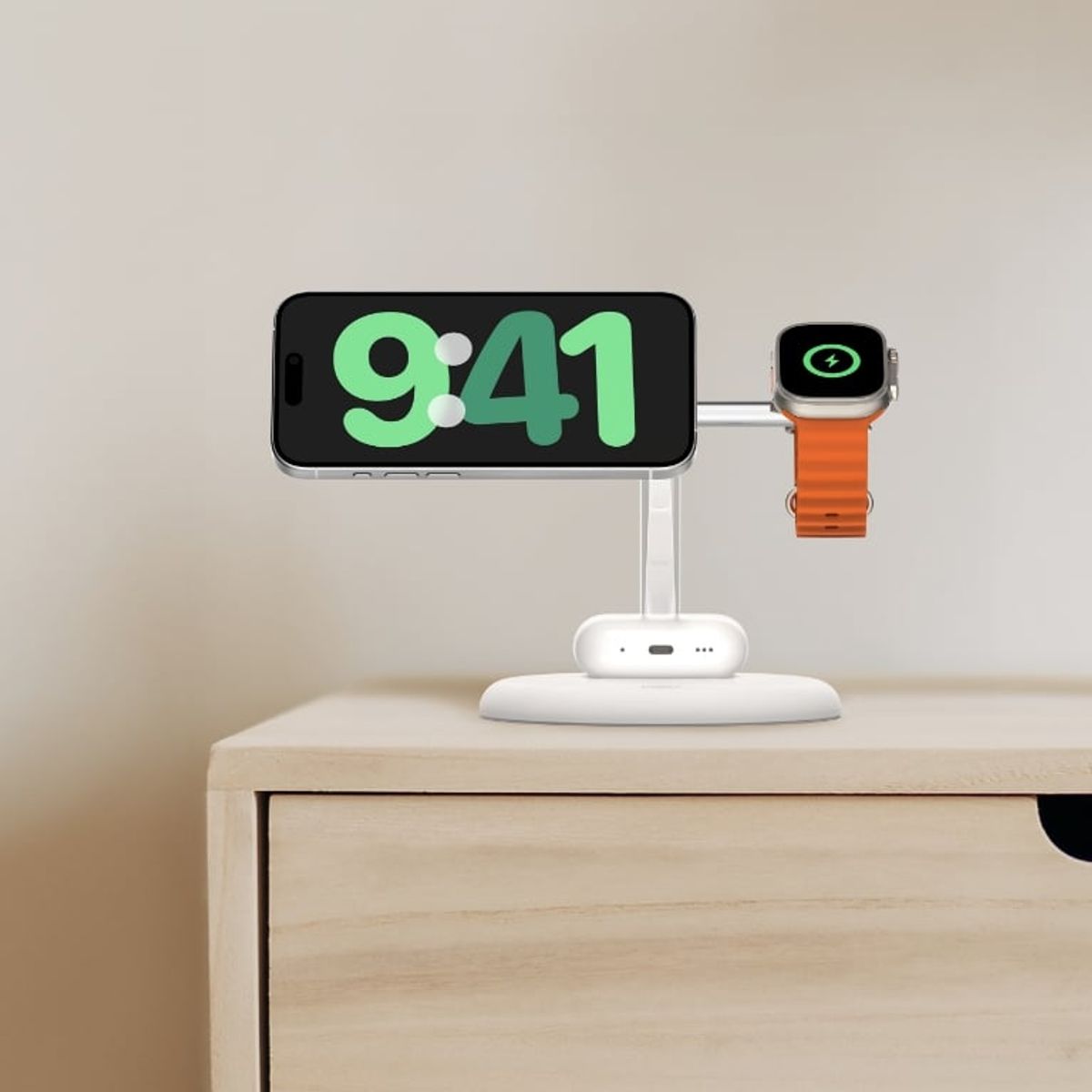 BELKIN - Soporte de carga inalámbrica magnético 3 en 1 con Qi2 de 15 W Blanco