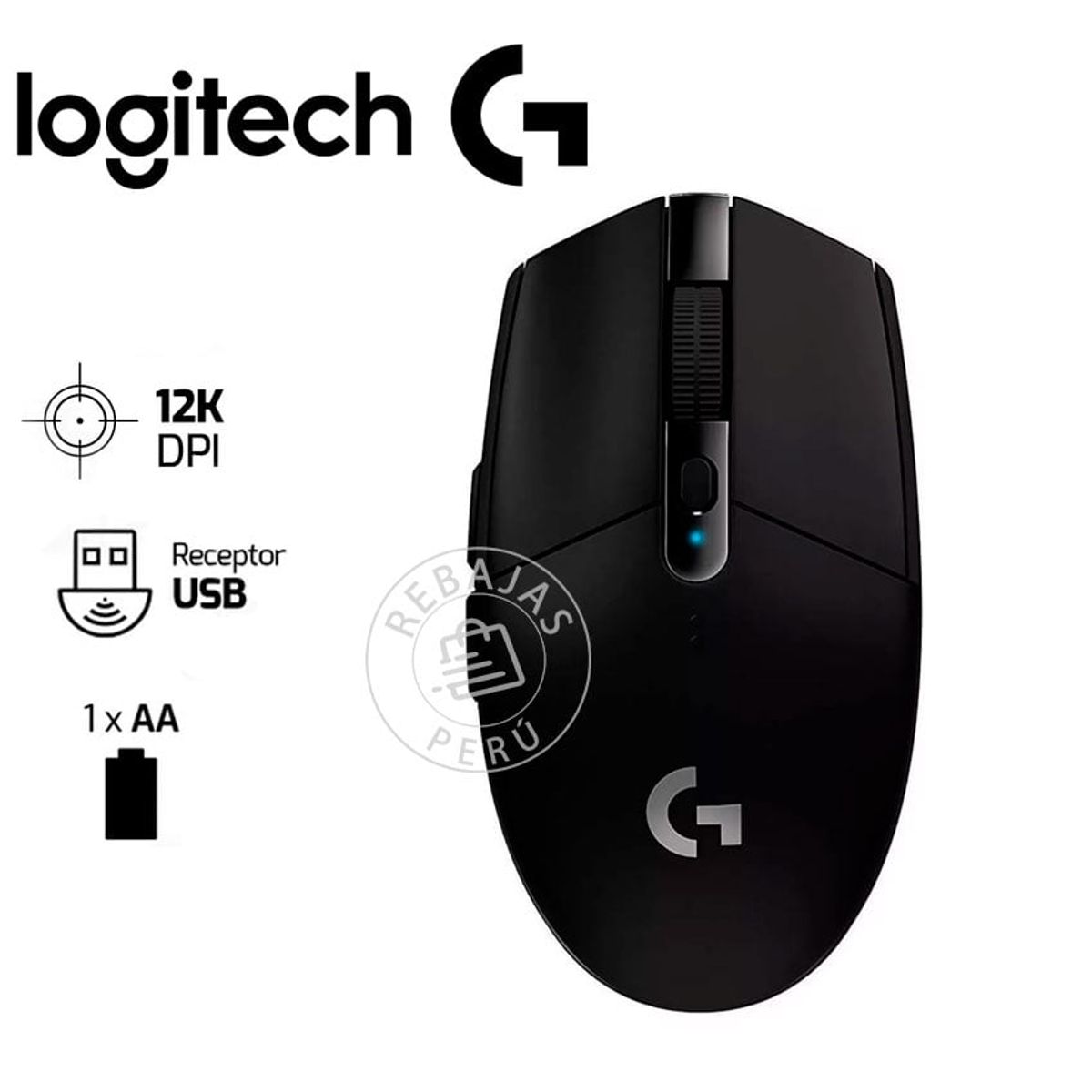 LOGITECH - Logitech G305 LIGHTSPEED Wireless Mouse Gaming 12,000 DPI,  Negro