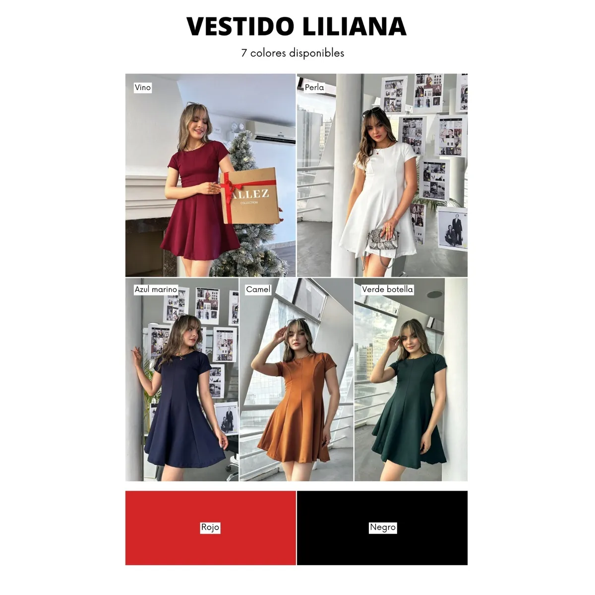 ALLEZ COLLECTION - Vestido Liliana con manga corto fresco elegante