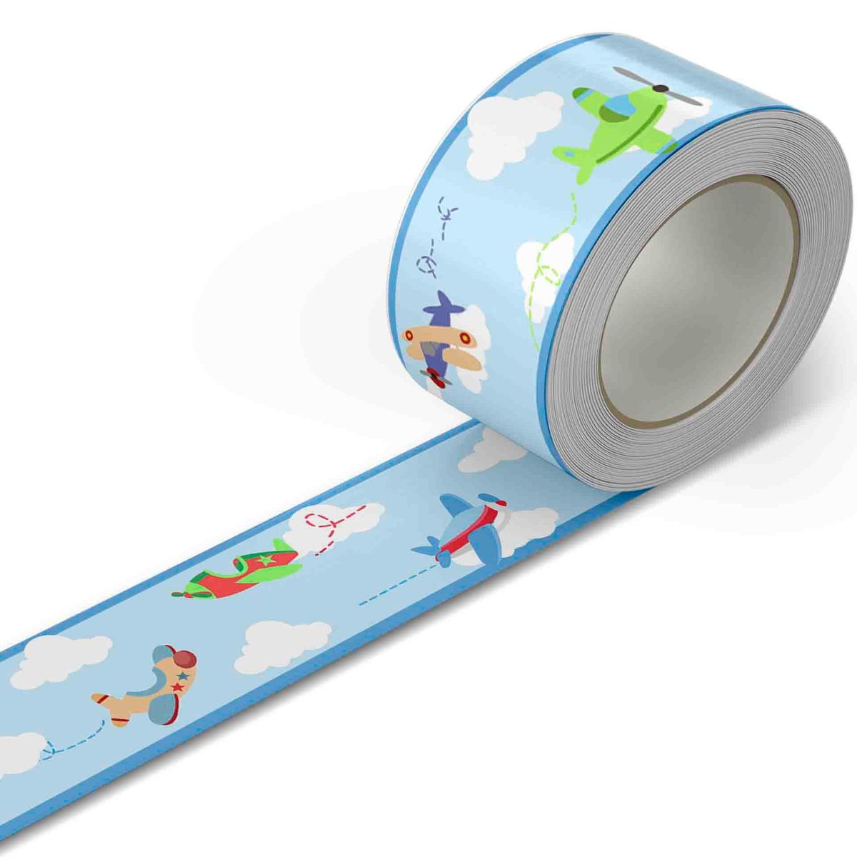 GENERICO - 5.9 mts de Cenefa Infantil adhesivo decorativo Aviones Cielo