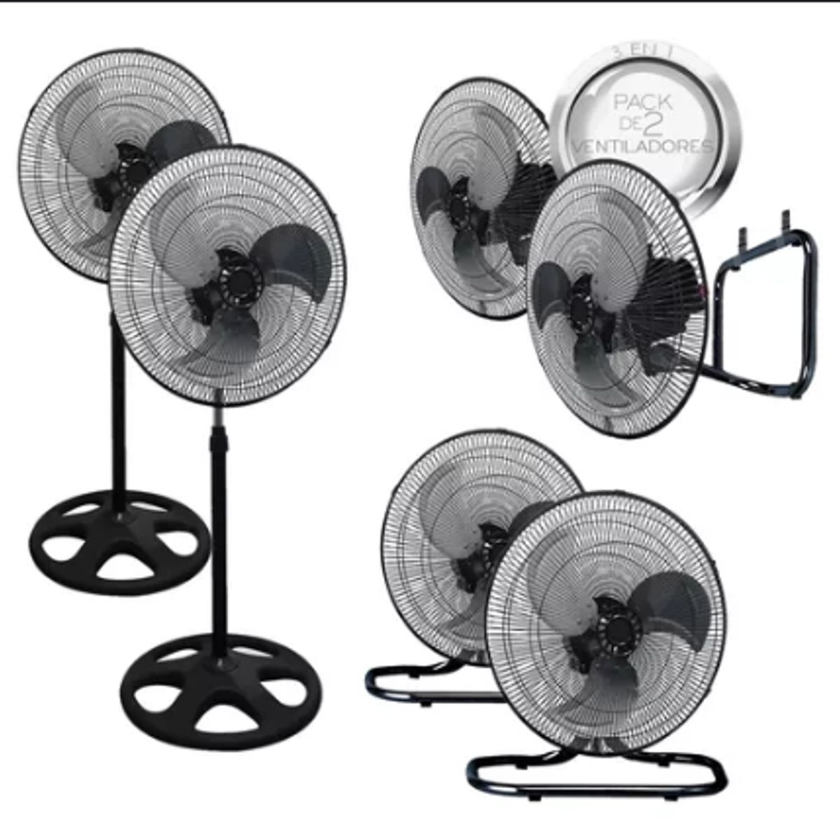 GENERICO - Ventilador  3 en 1 18" GAUSHO 18-3 W PACK X2
