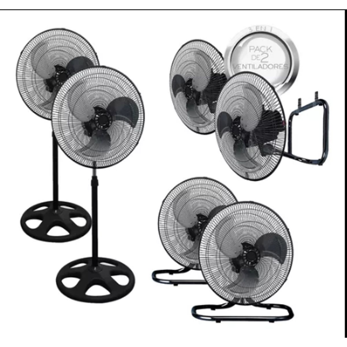 GENERICO - Ventilador  3 en 1 18" GAUSHO 18-3 W PACK X2