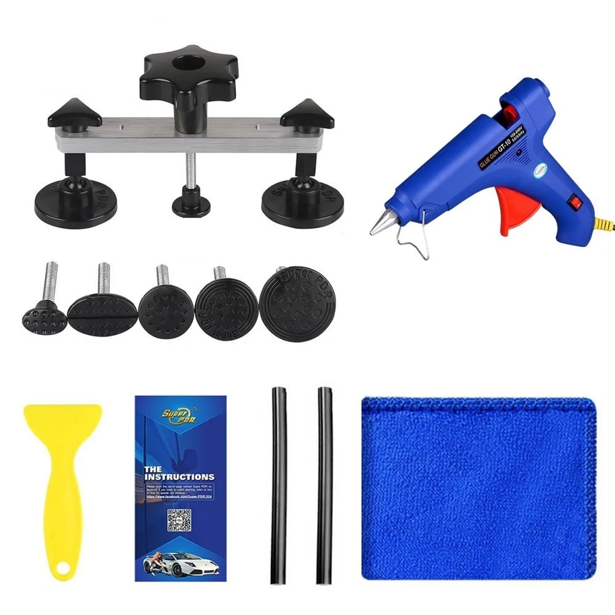 GENERICO - Kit 13 Piezas Repador De Abolladuras Carro Auto Pdr Original