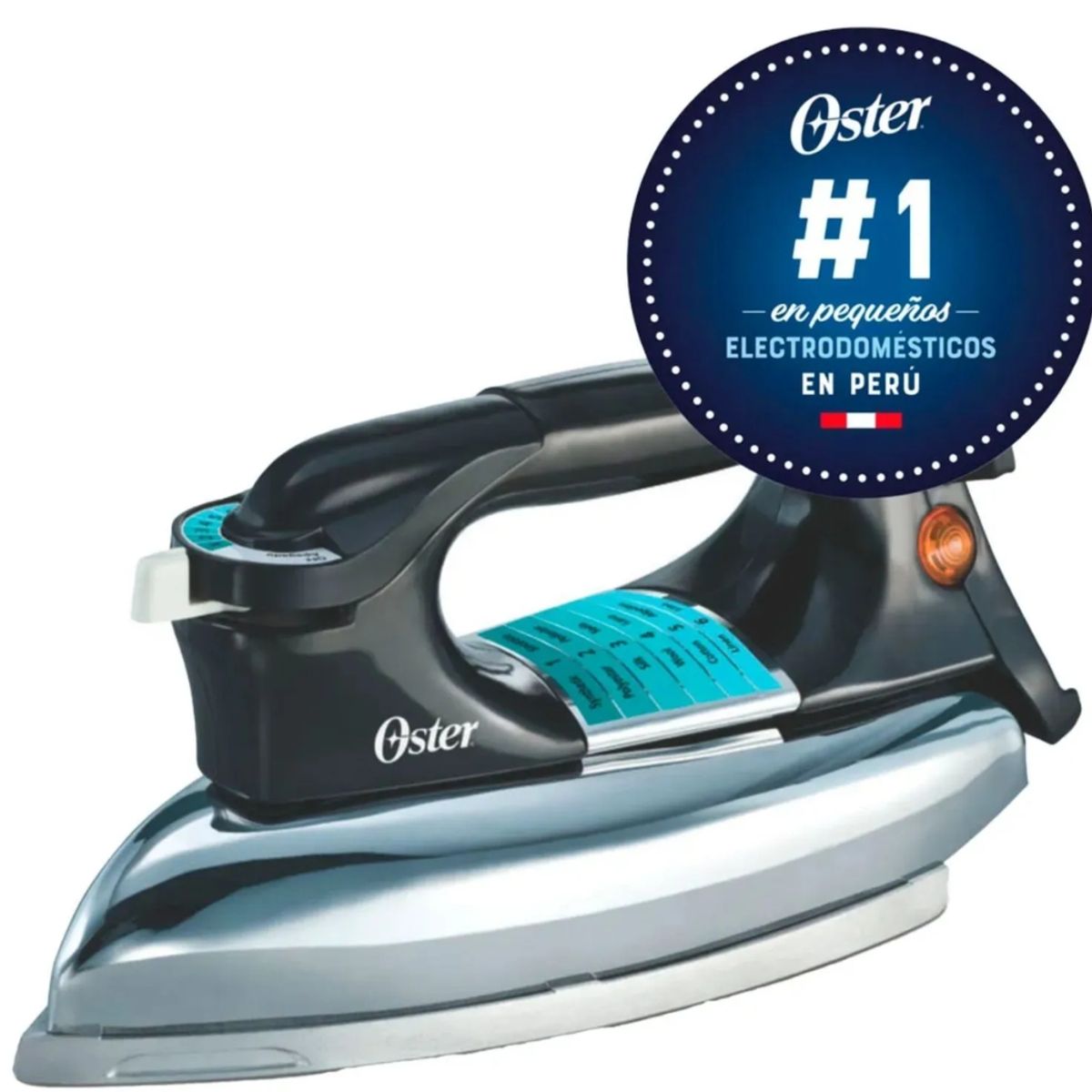 OSTER - COMBO OSTER LICUADORA 125LT COLOR PLATEADO + PLANCHA PESADA COLOR NEGRO
