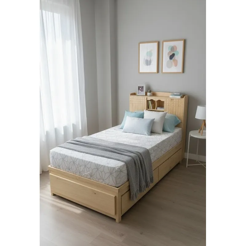 GENERICO - CAMA BIBLIOTECA DE 1 5PLZ PINO