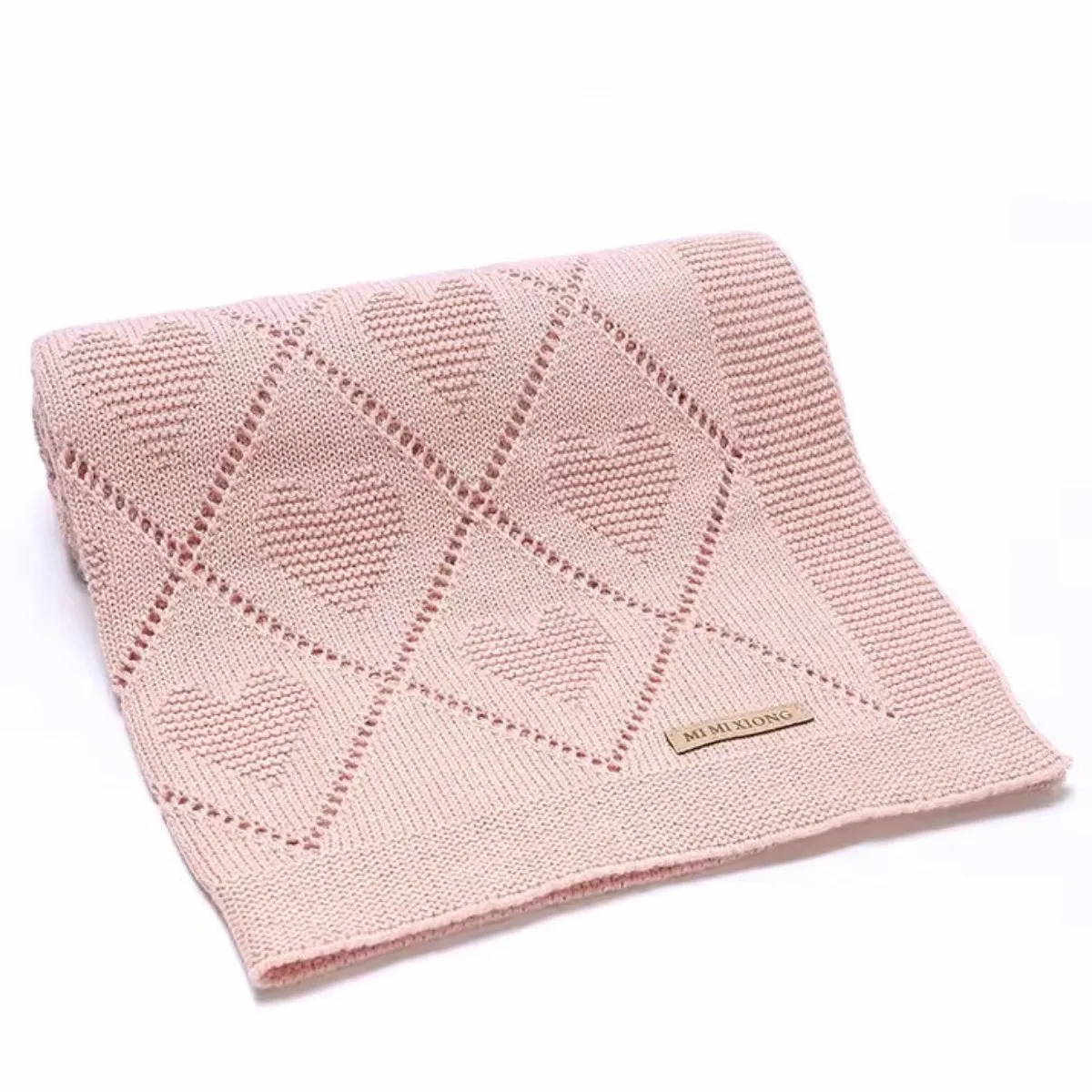 GENERICO - Manta de Bebé de Algodón Súper Suave Corazones