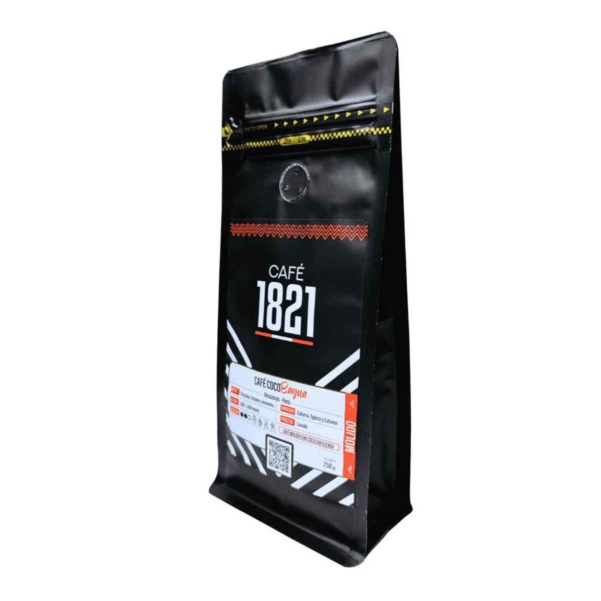 CAFÉ 1821 EL CAFÉ DE TODOS LOS PERUANOS - Café Molido Coco Tostado Medio Amazonas 250g