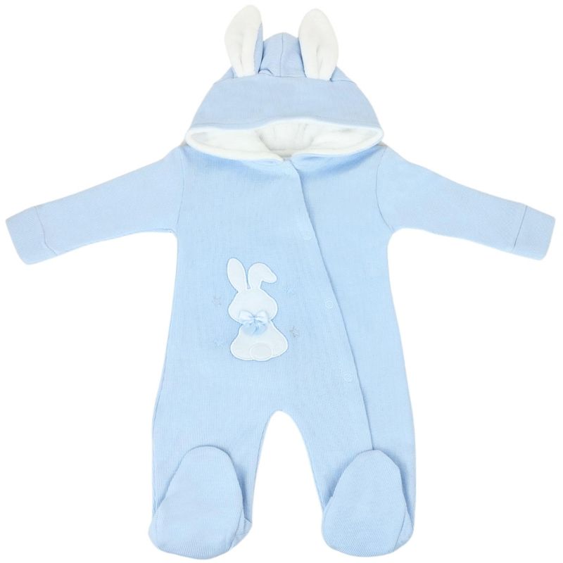 GENERICO - Enterizo Bebé con Capucha y Orejas de Conejo Celeste