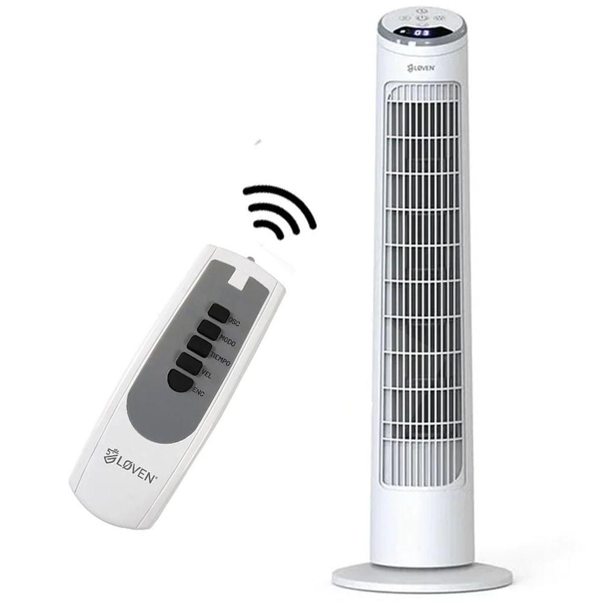 LOVEN - Ventilador de Torre 50 Watts con Control Remoto (29 Pulgadas)