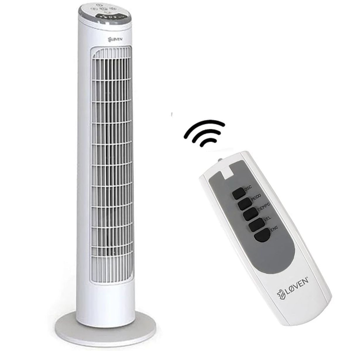 LOVEN - Ventilador de Torre 50 Watts con Control Remoto (29 Pulgadas)