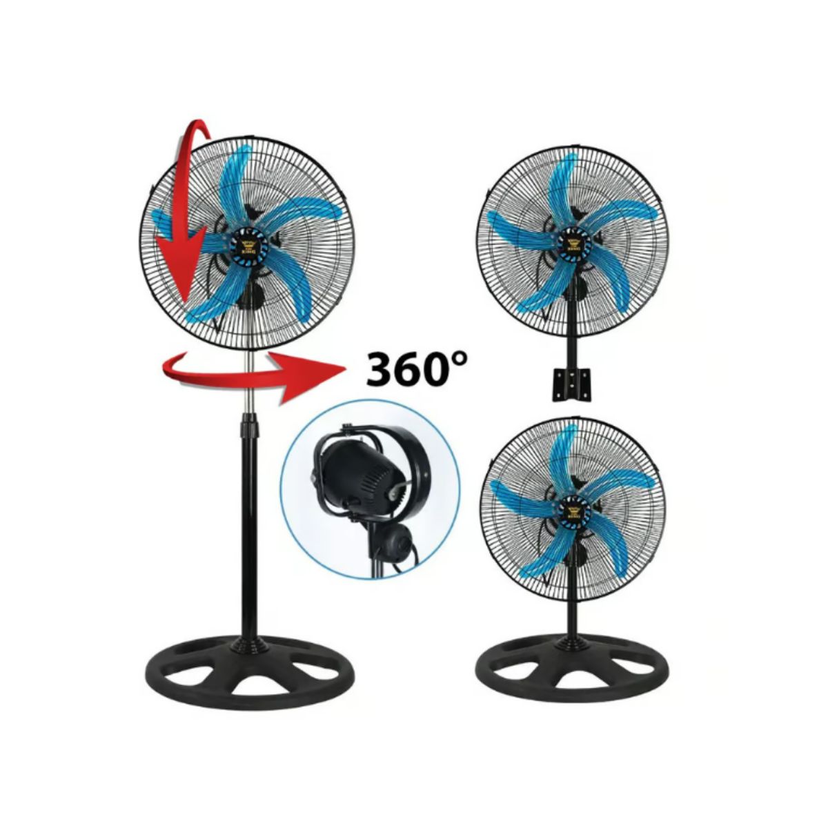 GENERICO - VENTILADOR DE 5 ASPAS 360 GRADOS
