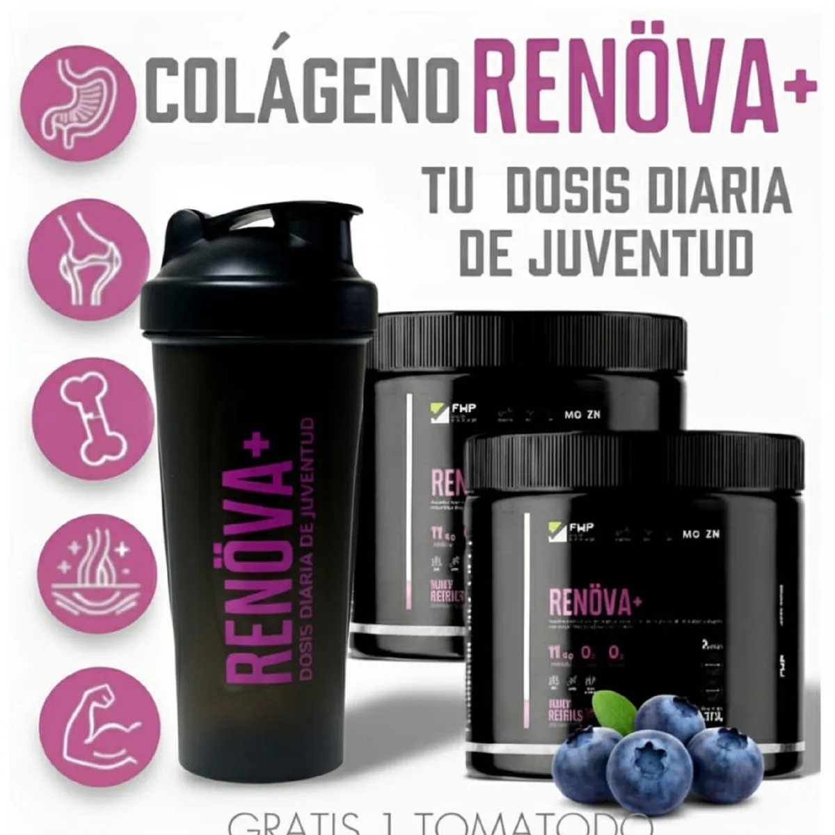 GENERICO - RENOVA + COLAGENO  PACK X 2 POTES PROMOCION REGALO 1 TOMATODO