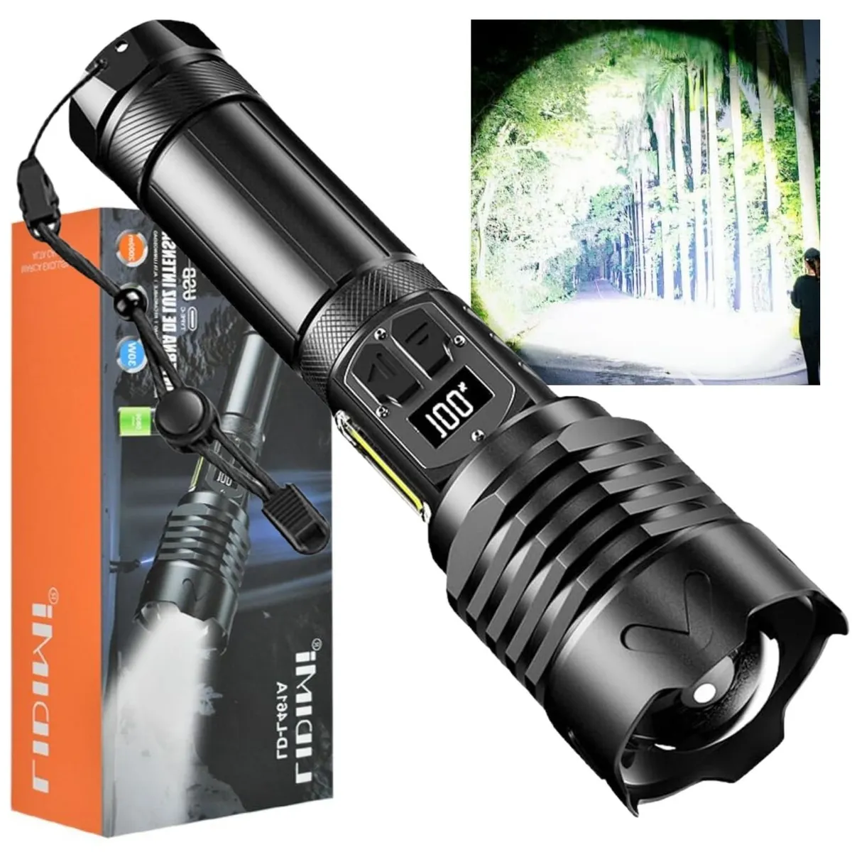 LIDIMI - Linterna Táctica Profesional 2000 Metros Linterna Táctica Potente