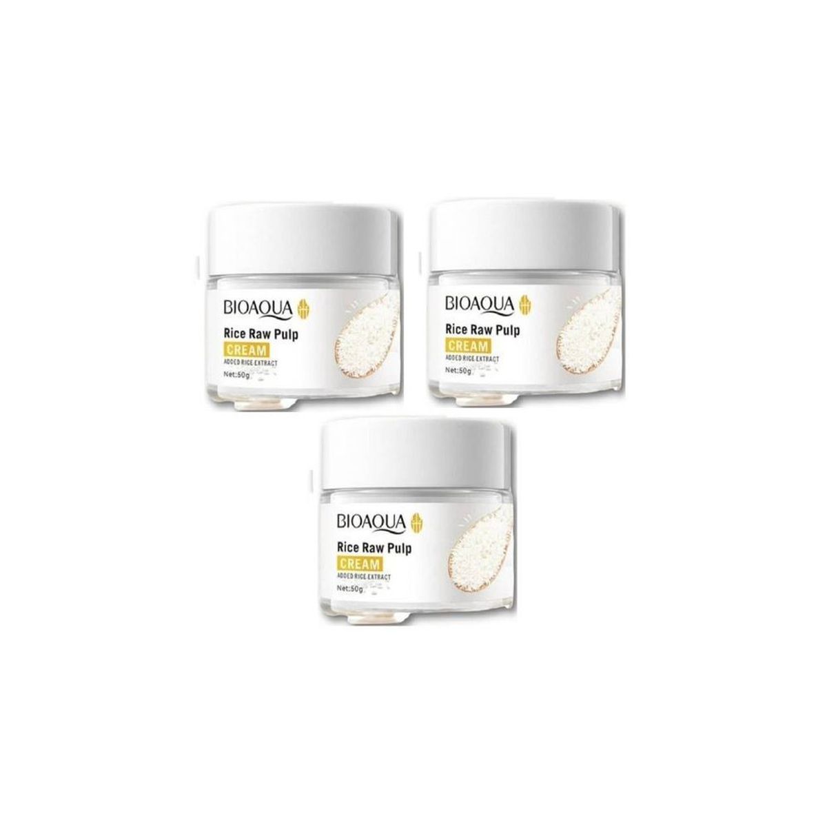 BIOAQUA - PACK 3 CREMA FACIAL BIOAQUA REJUVENECEDORA E HIDRATANTE DE ARROZ