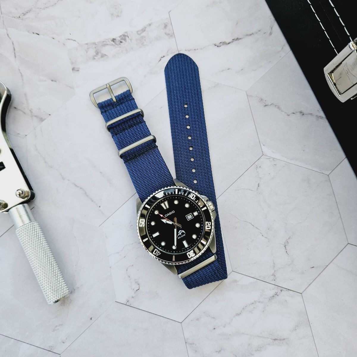 GENERICO - Correa Nylon NATO - 22mm Universal - Azul