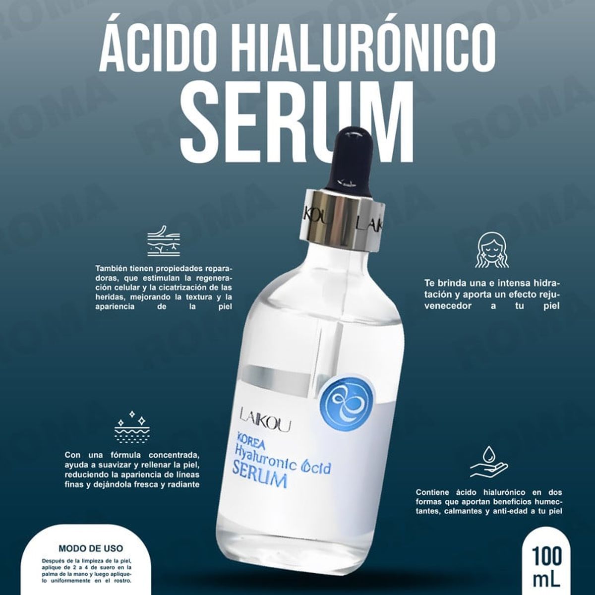GENERICO - ÁCIDO HIALURÓNICO SERUM LAIKOU  100ML